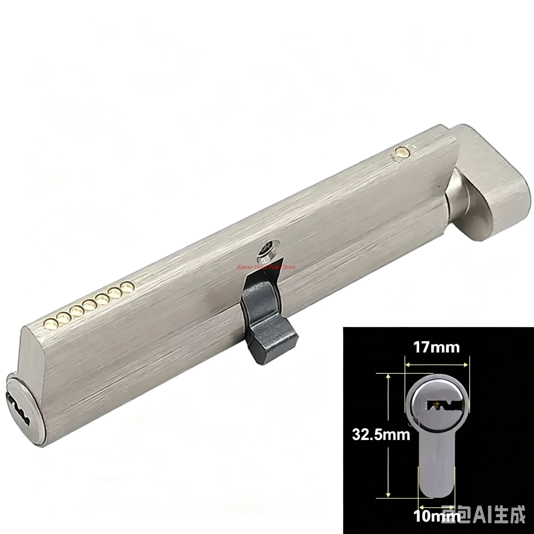 Special custom Security door Center asymmetry brass lock cylinder with knob aluminum alloy door Eccentric lock core height 32mm