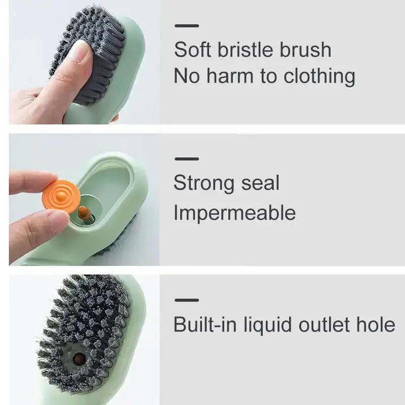 Fashion Multifunction Shoe Brush Soft Bristled Liquid Filled Up Wash Shoe Cleaning House Accessories Clean Kitchen Tools