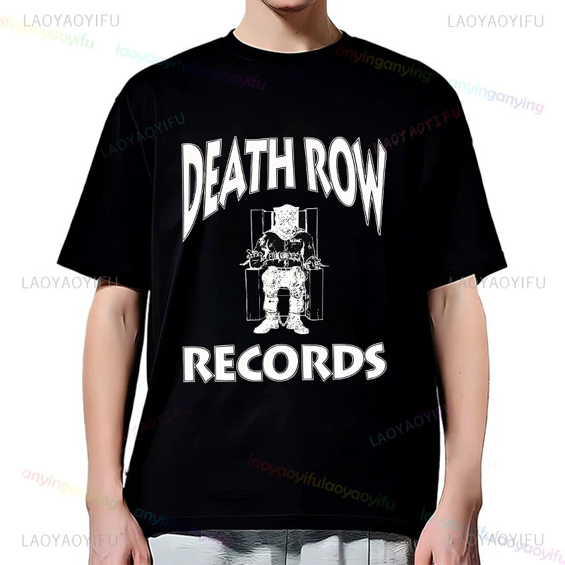 Y2k Death-row-records Tshirt Graphic Pattern T Shirt Cotton Short Sleeve Tee Hip Hop Streetwear Harajuku Mens Clothes Womens Top