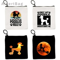 Best Poppy Funny Toy Dab Cute Poodle Dog Adorable Poodle Flowers Canvas Bags Coin Purse Key Case Storage Bag Wallet Zipper Pouch