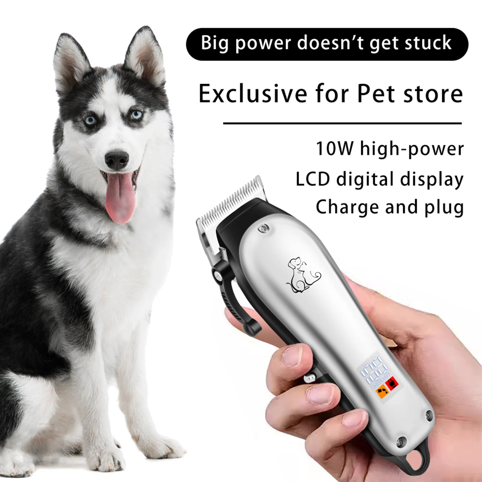 HIENA триммер для волос для домашних животных 2400 мАч, мощная машинка для стрижки волос для больших кошек и собак, профессиональный салон, электрические парикмахерские машины для стрижки