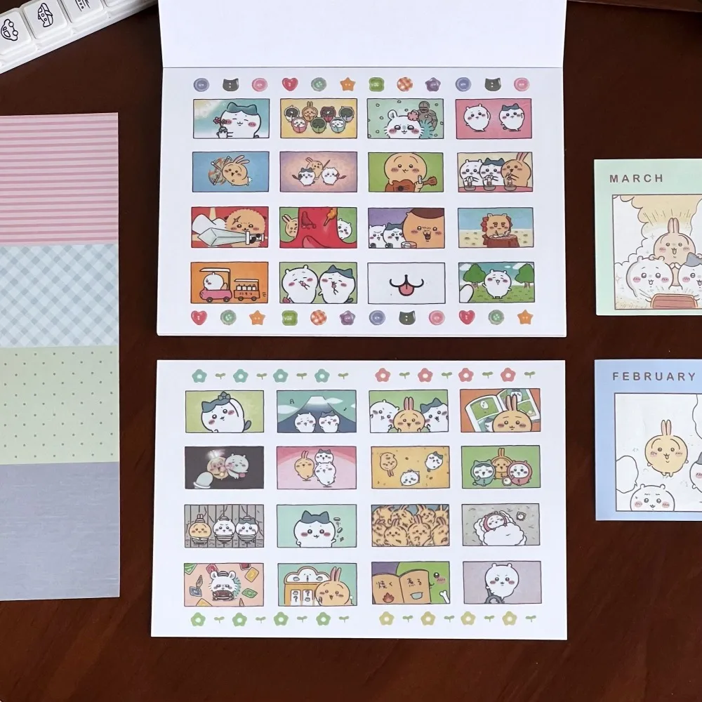 Chiikawa Cute Sticker Book Hachiware Usagi Kawaii Decals Journal Scrapbook DIY Decor Cartoon Anime Stickers for Girls Daily Use view 5