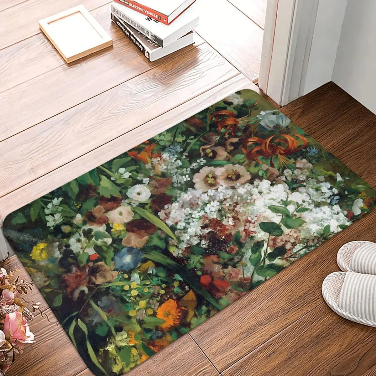 Bouquet Of Flowers In A VaseBedroom Mat Gustave Courbet Doormat Living Room Carpet Entrance Door Rug Home Decor