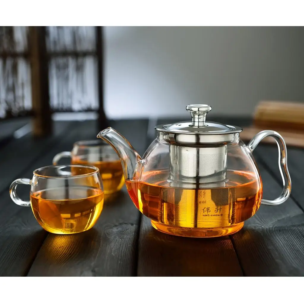 600ml Glass Tea Cups with Infuser Herbs Infuser (-4℉- 302℉)