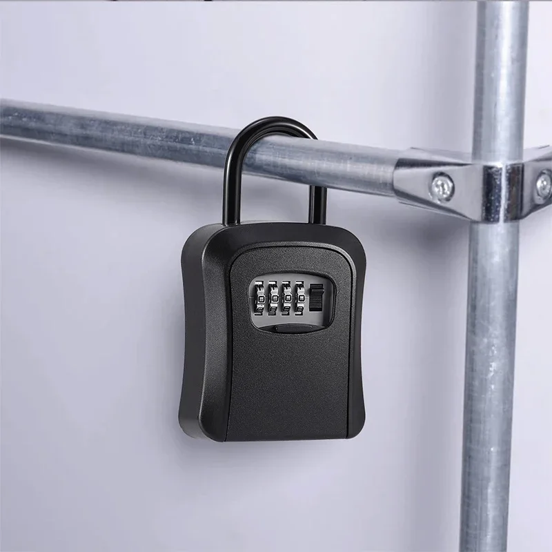 Key Lock Box Portable Combination Lockbox Wall-Mounted Key Storage Box For House Keys Safe Security Lock Box Lock Box For Home