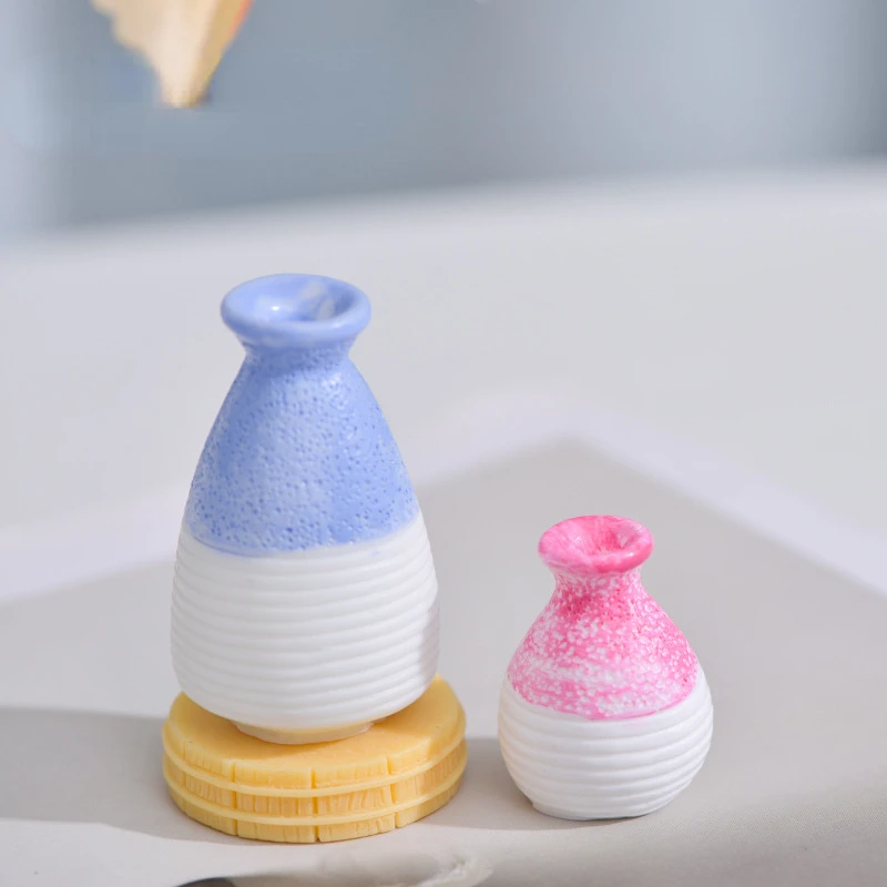 5pcs Mini Flower Vase Resin Flower Pot Bottle for Home Dollhouse Decorative Figurines Home Decoration Accessories