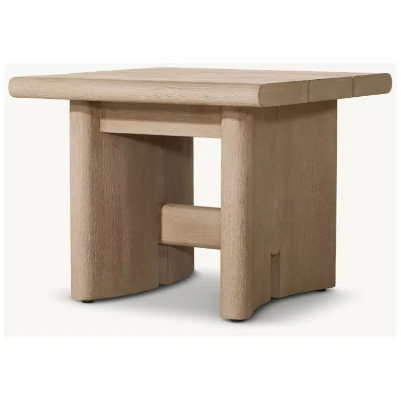 Modern Style Teak Wood Sun Loungers Outdoor Pool Side Table Small Garden Set Courtyard or Hotel