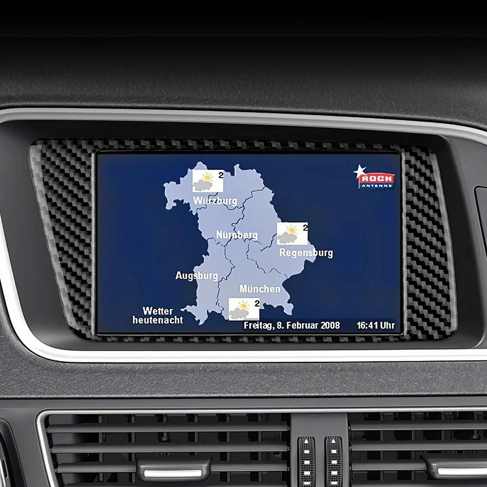 

For Audi Q5 2009 2010 2011 2012 2013 2014 2015 2016 Navigation Panel Real Carbon Fiber Sticker Car Interior Trim Accessories