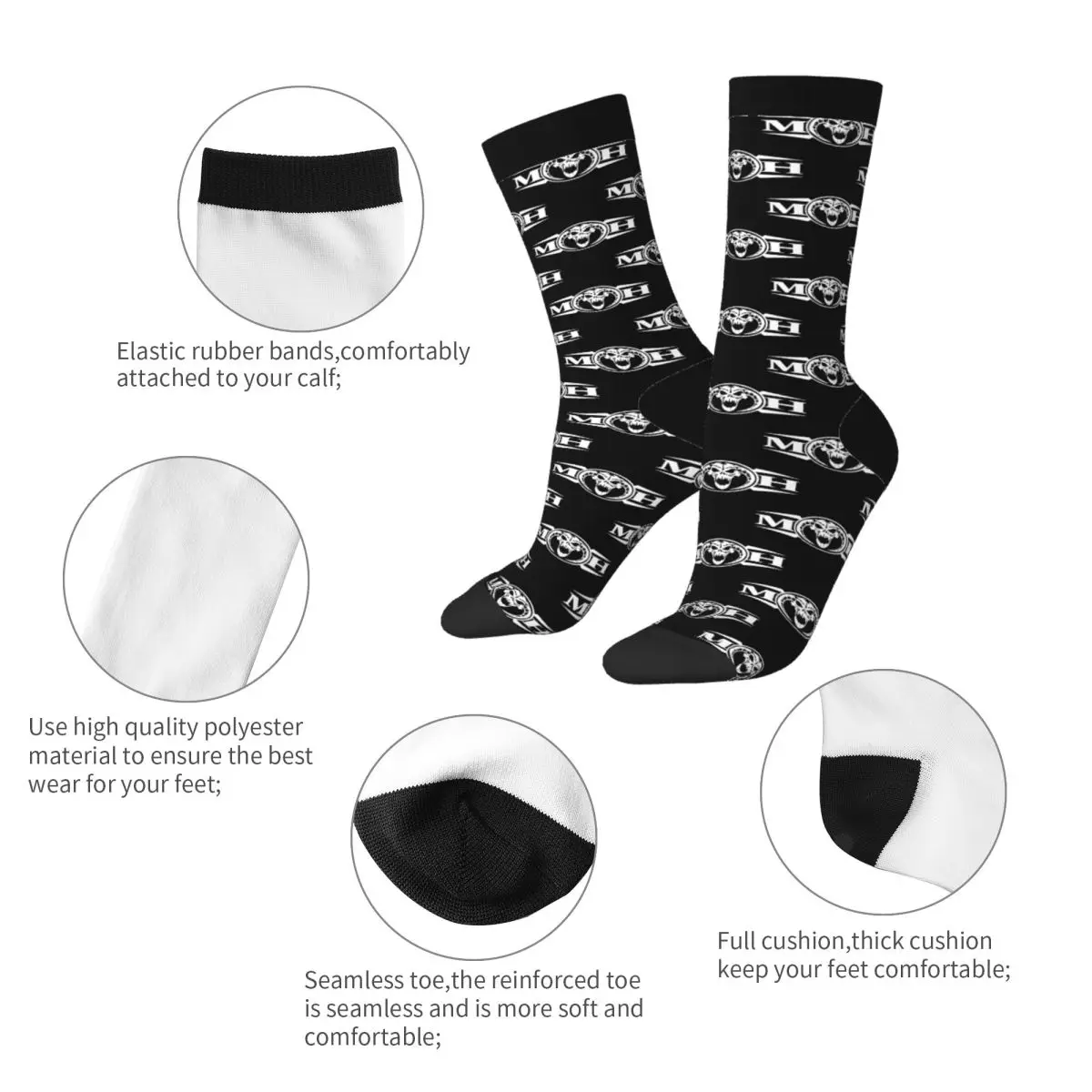 Hip-hop Masters Of Hardcore Soccer Socks Dutch Polyester Middle Tube Socks for Women Men