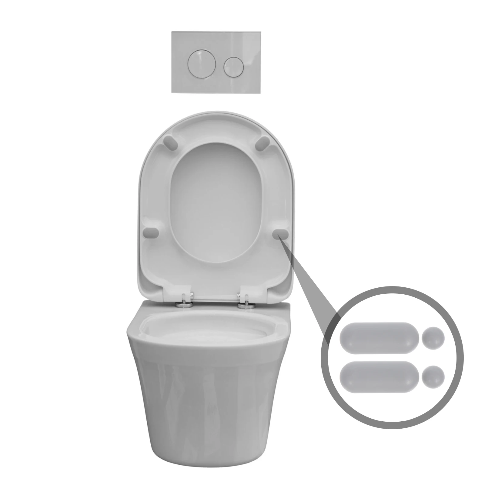 

1 set Toilet Seat Bumpers Grey 12 Upper Cover Pads 12 Ring Pads Protect Surface Household Plastic Accessories Long Term Use