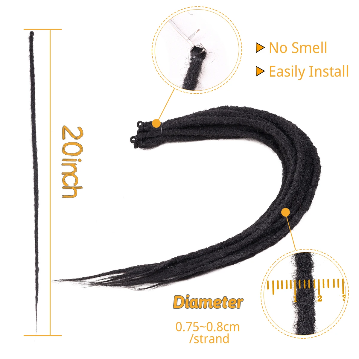 Silike 20inch Synthetic Handmade Dreadlocks Hair Extensions 27-613 Ombre Crochet Dread locks Soft 10 Strands Long Dreads for Men