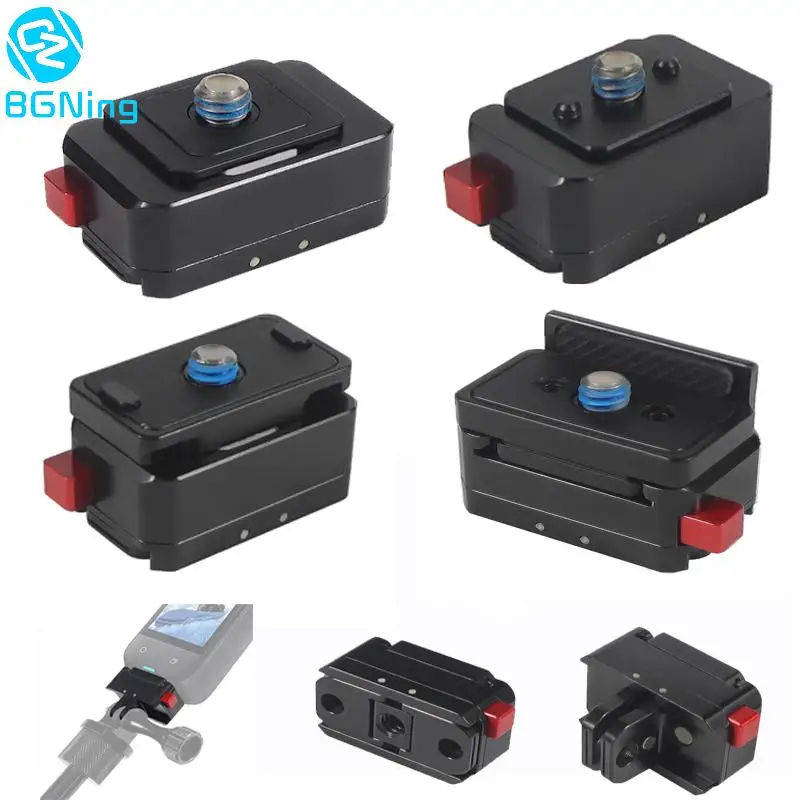 لوحة صغيرة سريعة الإصدار محول ثلاثي القوائم مغناطيسي حامل الحذاء البارد لـ Insta360 X5 ACE PRO GoPro Action Camera مجموعة نظام QR السريع