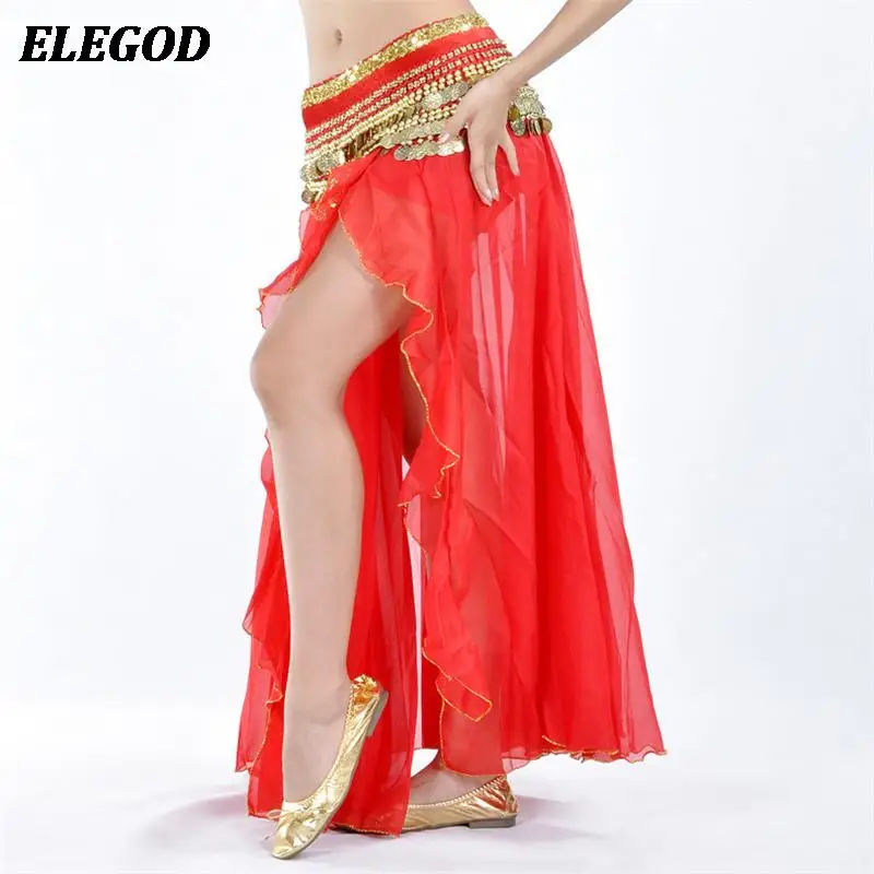 Women Belly Dance Elegant Split Skirt Oriental Bellydance Indian Dance Performance Costume Dance Training Suit Goddess Clothing