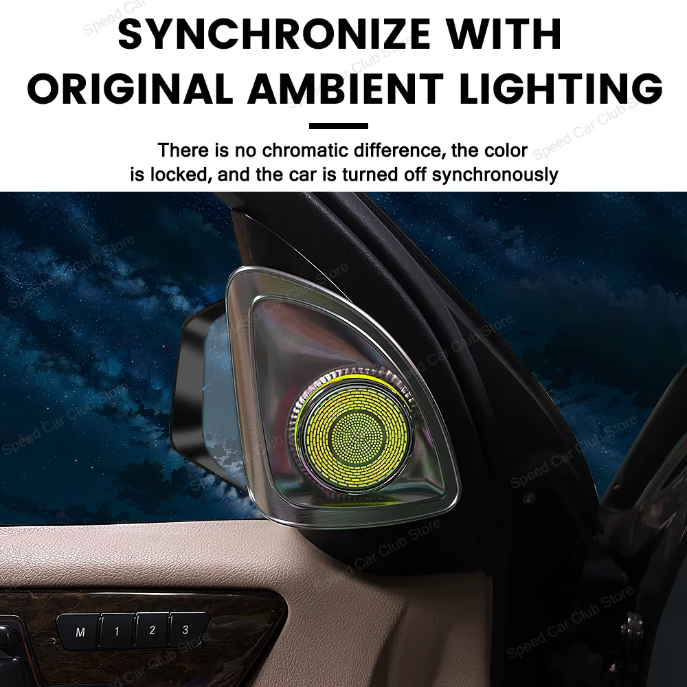 3/12 Color LED 4D Tweeter Speaker Ambient Light For Mercedes Benz W166 GLE GLS 2011-2019 Car Interior Lighting Upgrade