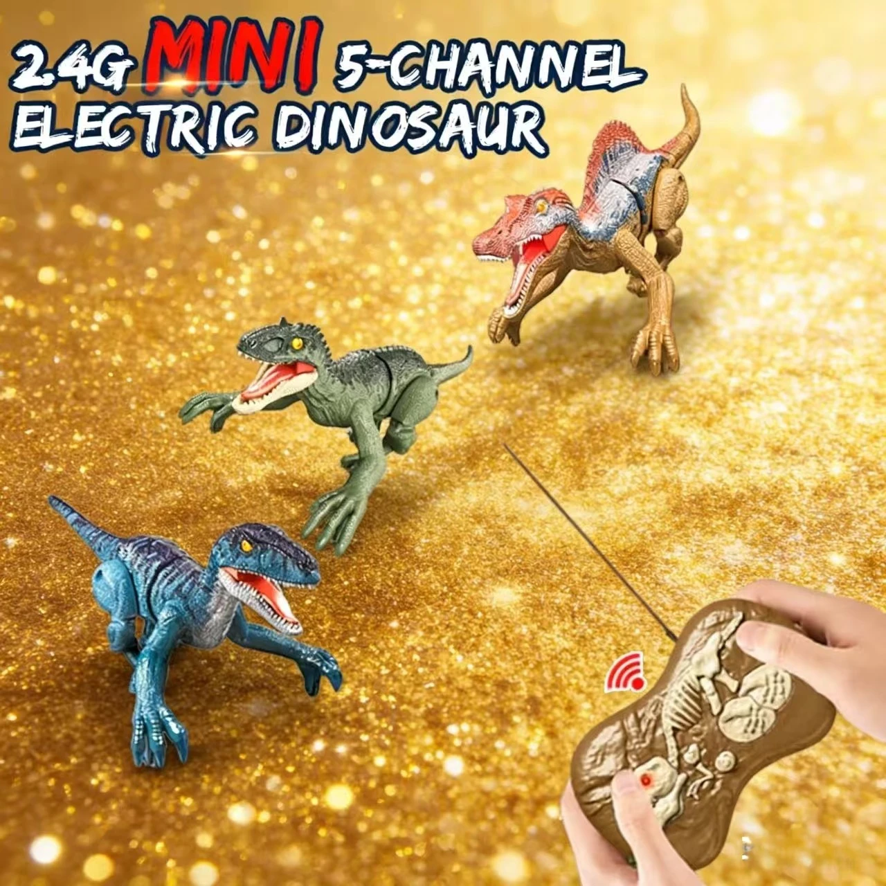 Robot dinosaure télécommandé 2.4GHz, Mini jouet sonore et lumineux, cadeau parfait pour enfants, anniversaire, noël