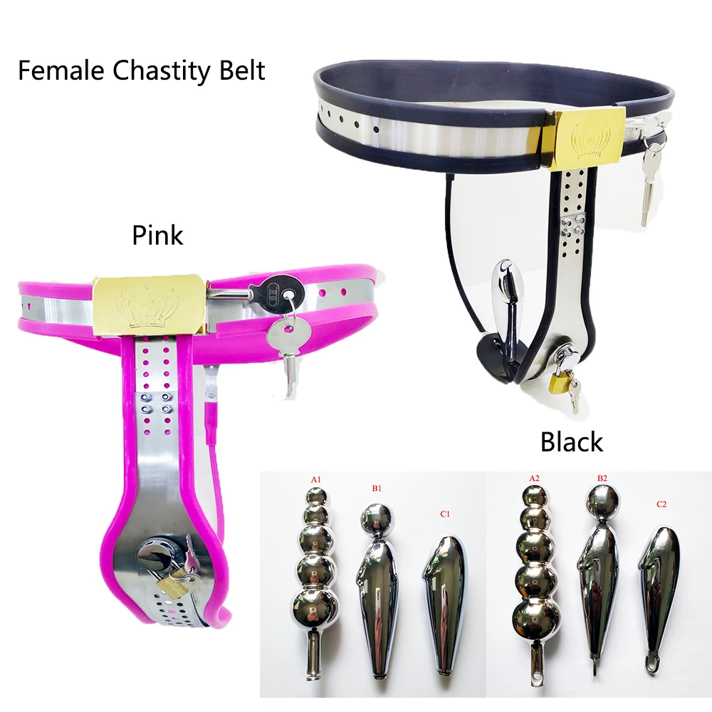 New Arrival Steel Silicone Female Chastity Belt Sexy Pants SexToys for Woman BDSM Bondage Lockable Metal Adult Slave lesbianToys