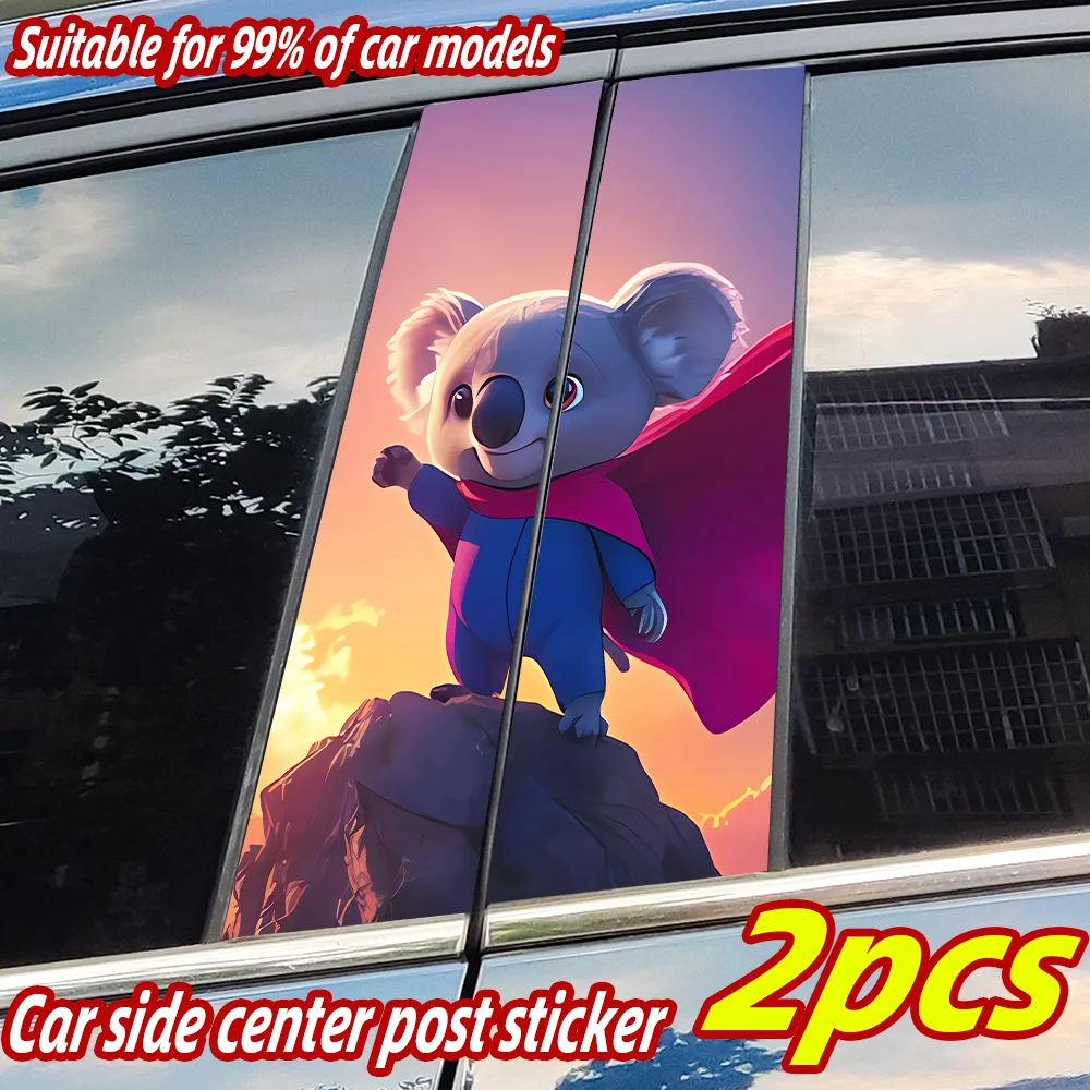 

Koala Car Stickers Auto B Pillar Waterproof Center Column Decor Cover Scratches Car Doors Pillar Sunscreen Decals Accessories