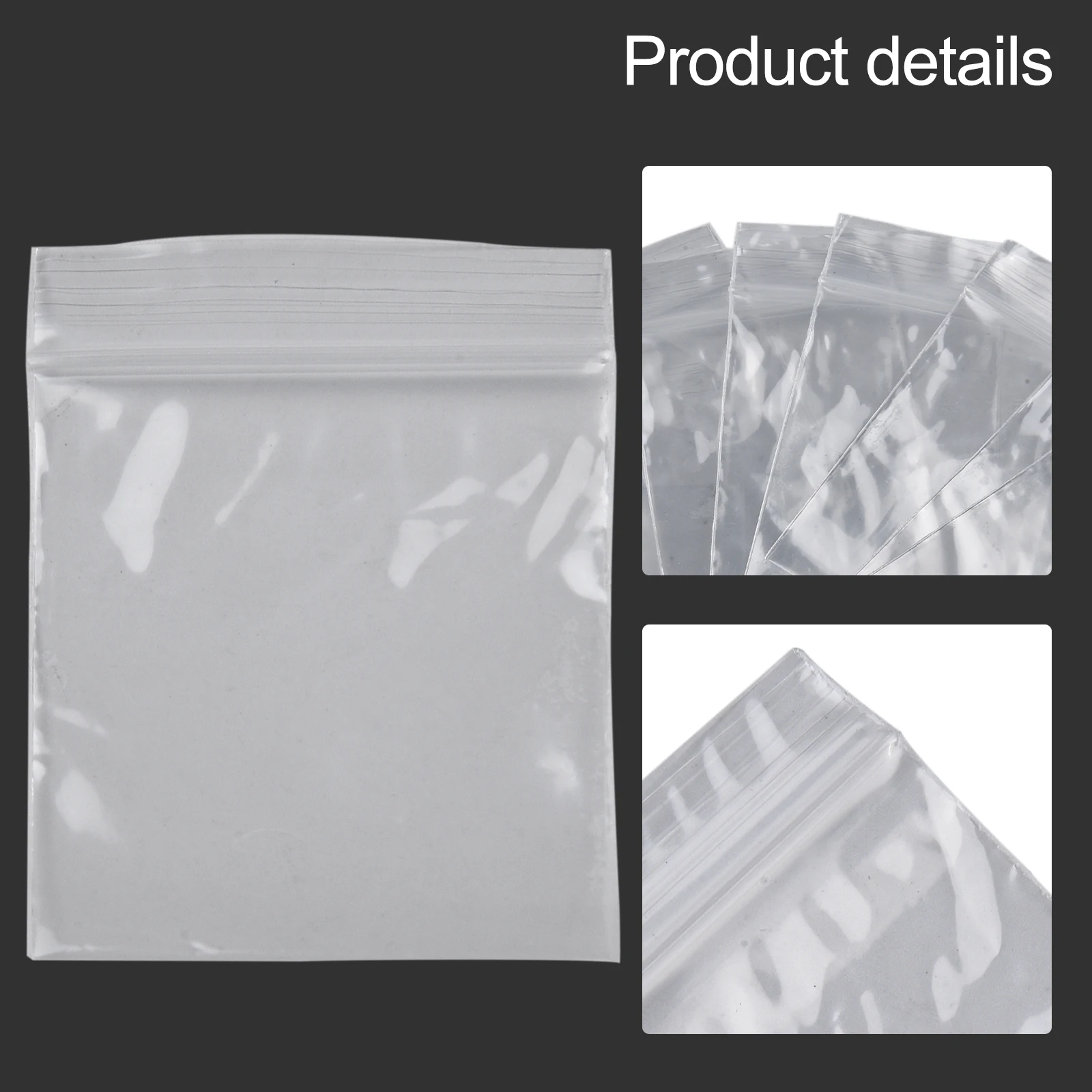 100Pcs Reclosable Clear Plastic Packaging Bags Strong Poly Zip Locks Baggies Grip Self Seal Resealable Baggy For Candy Packing