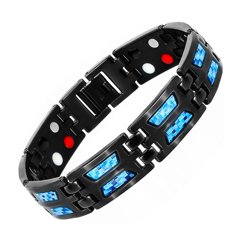 Nieuwe 4 In 1 Titanium Magnetische Energie Armband Power Bio Armband Gezondheid Pijnbestrijding Magneet Gezondheid Armbanden Mannen Armband Armband
