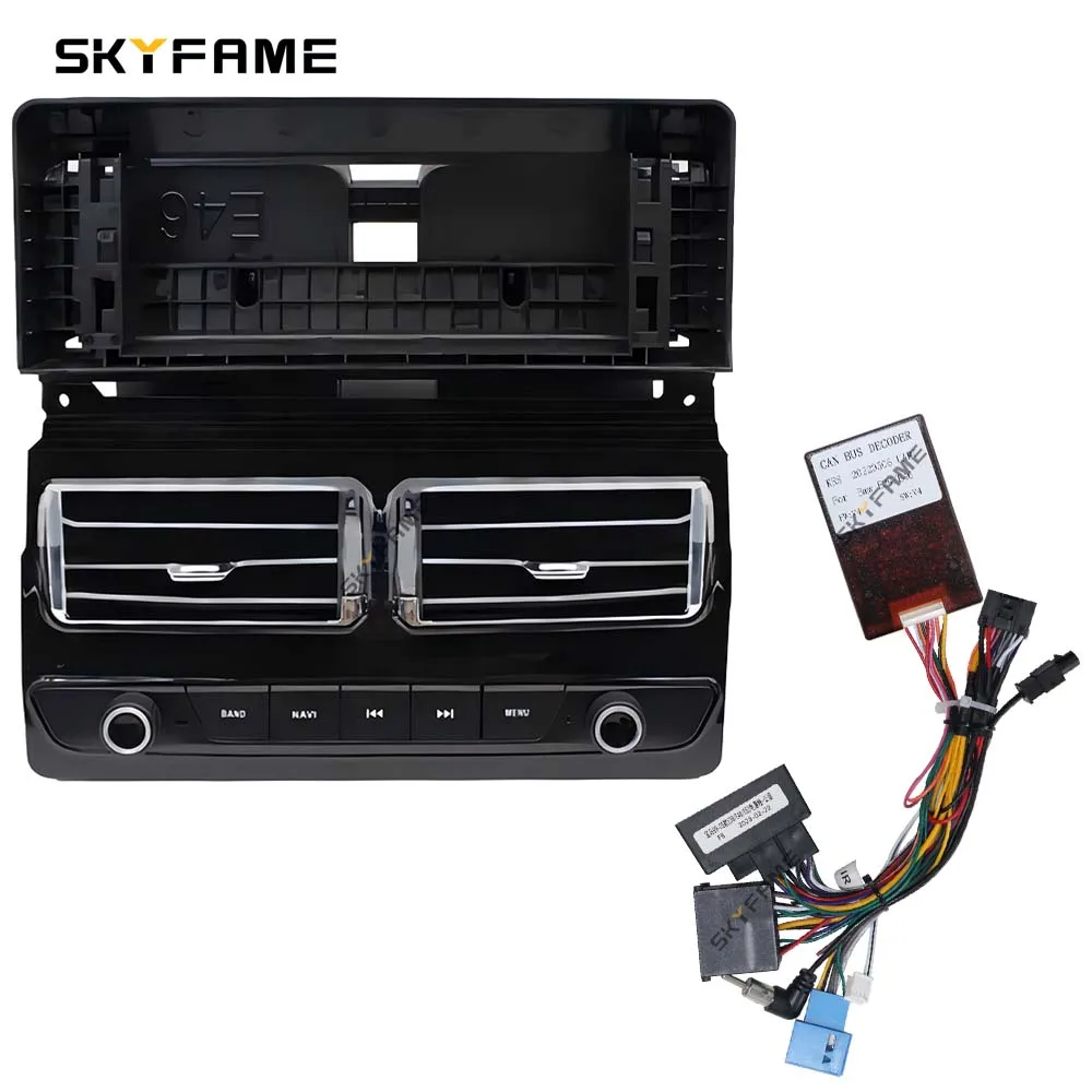 SKYFAME Car Frame Fascia Adapter Canbus Box Decoder Android Radio Dash Fitting Panel Kit For BMW 3 Series E46 M3