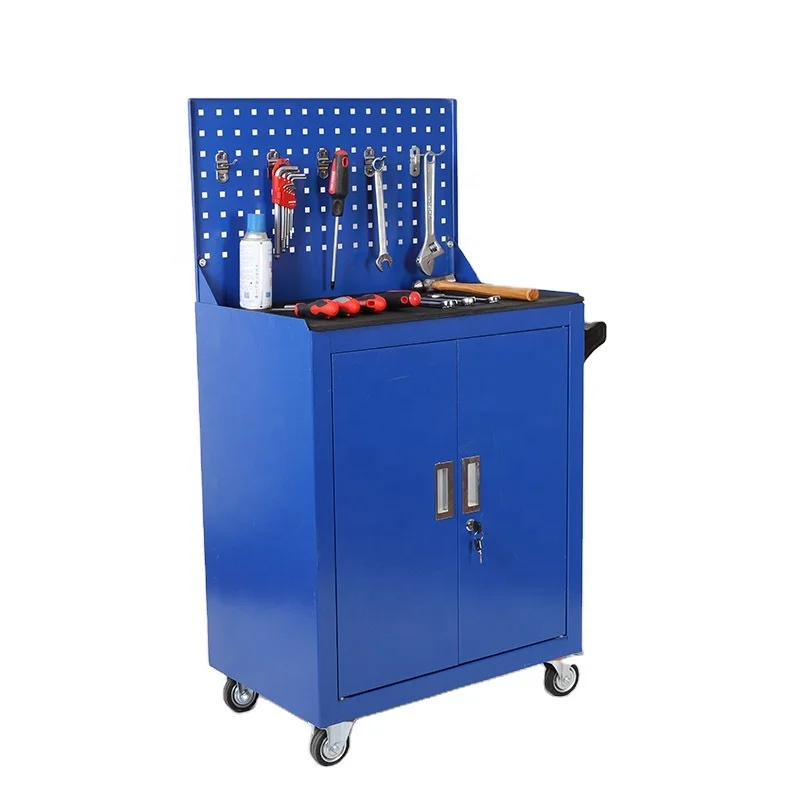 Warehouse Storage Tool Cabinet Cart with Wheel Handle Multifunction Removable Cabinet Two Doors OEM Cold Rolled Plate