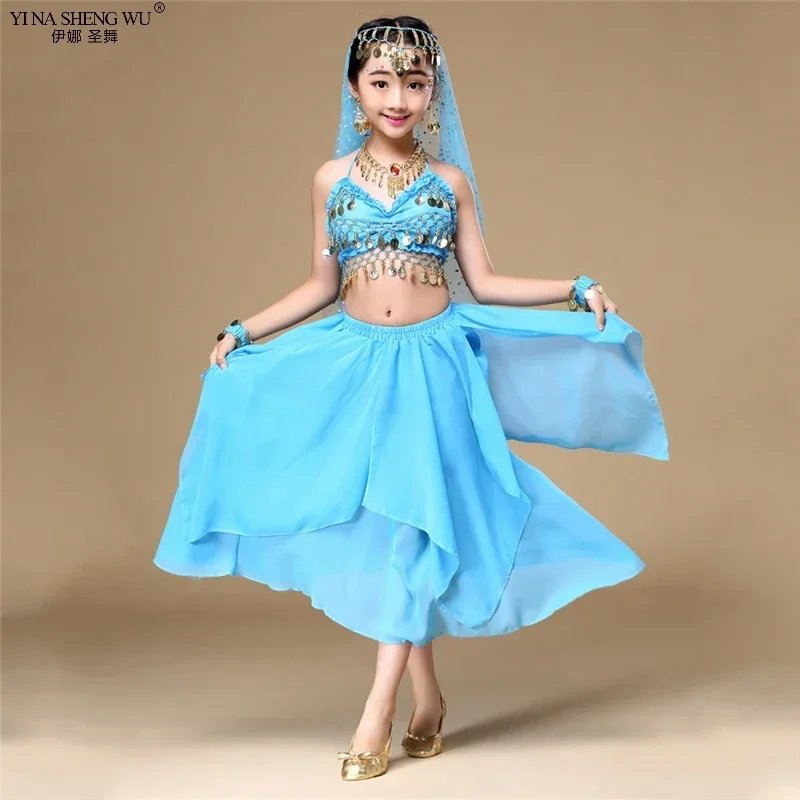 2/6 pezzi Set Costumi di danza orientale Bambini Costumi di danza del ventre Egiziano Bollywood Indiano Bambini Danza del ventre Set di danza del ventre