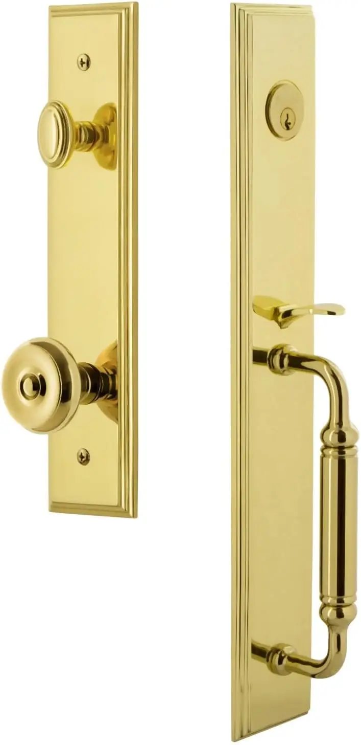 Grandeur Carbou_Eset_234_Cg Carre - Keyed Different - Solid Brass Full Plate Single Cylinder Keyed Entry Handleset With Bouton