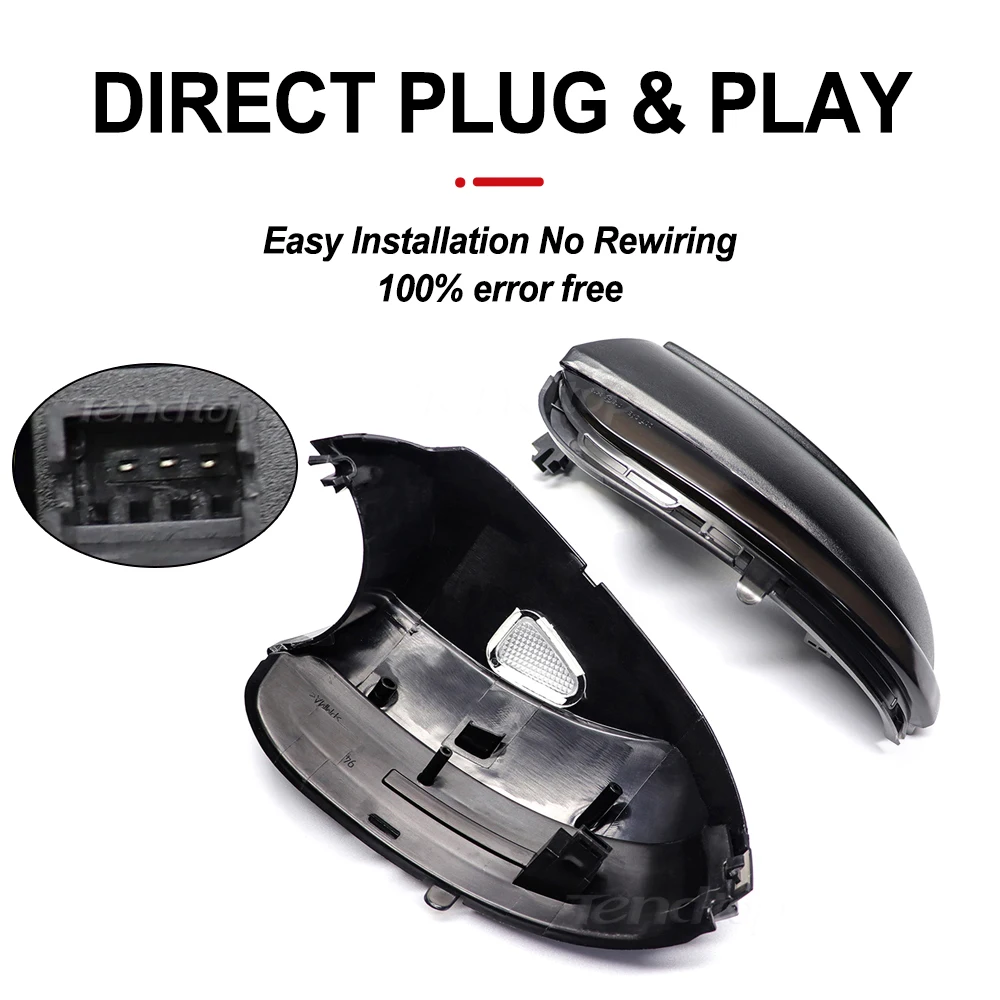 2pcs For VW Passat B7 CC Scirocco Jetta MK6 EOS Side Wing Rearview Mirror Indicator Blinker Repeater Dynamic Turn Signal Light