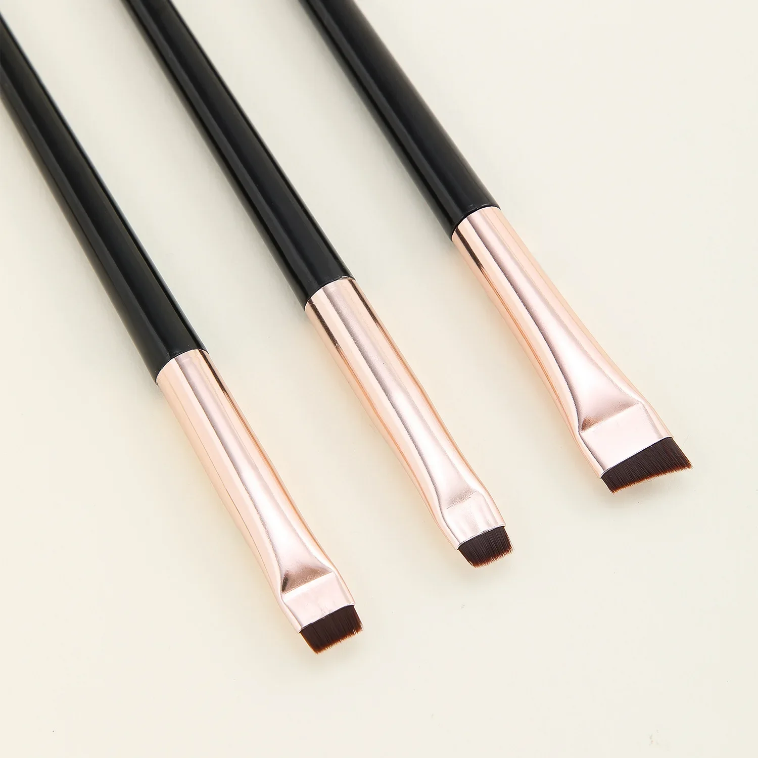 Pinceaux de maquillage pour eye-liner à lame ultra fine et plate, 3 pièces, tête oblique, ombre à barrage