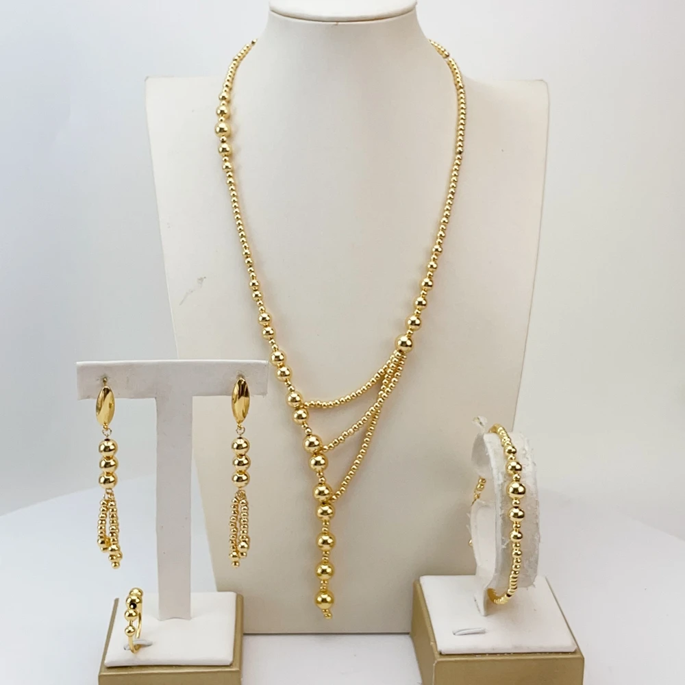 Latest Brazilian Exquisite Handmade Beautiful Beads Necklace Wedding Party Accessories Fashion Women Jewelry Set FHK29807