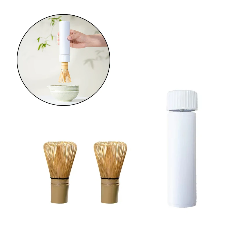 Powerful Electric Matcha Brush Type-C Rechargable Low-noise Wireless Handheld Electric Tea Whisk Brush Device Machine White