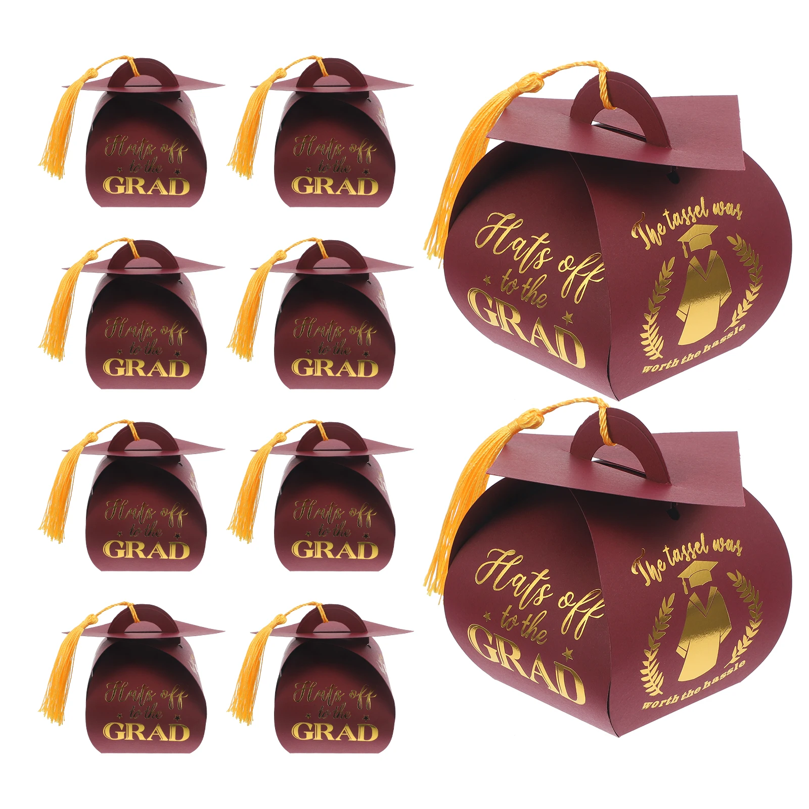 

10pcs Doctor Hat Candy Boxes Graduation Party Sweets Packaging Gift Holders Cap Shaped Favor Containers Lightweight Biscuit