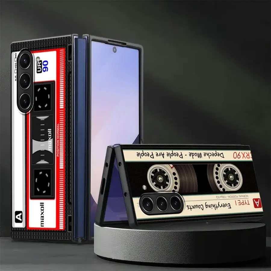 خمر الشريط كاميرا عودة غطاء الهاتف حقيبة لهاتف سامسونج غالاكسي Z أضعاف 7 6 5 4 3 ZFold6 ZFold7 ZFold4 ZFold3 ZFold5