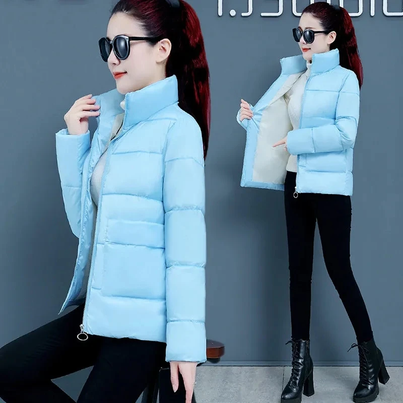 

Down Cotton Jacket Women 2022New Korean Slim Fashion Casual Winter Padded Coat Female Large Size Lightweight Short Warm Parkas