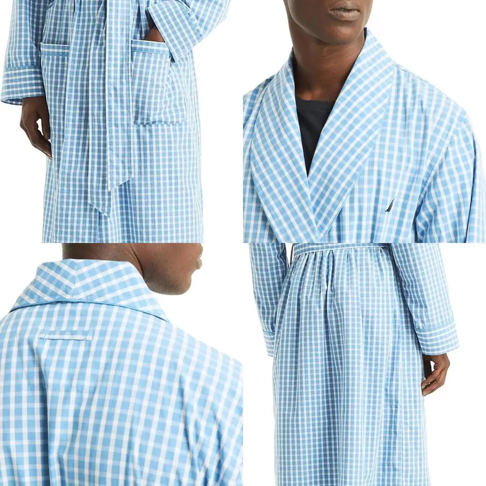 

Eco-Friendly Plaid Robe, Expertly Crafted by Nauticamen