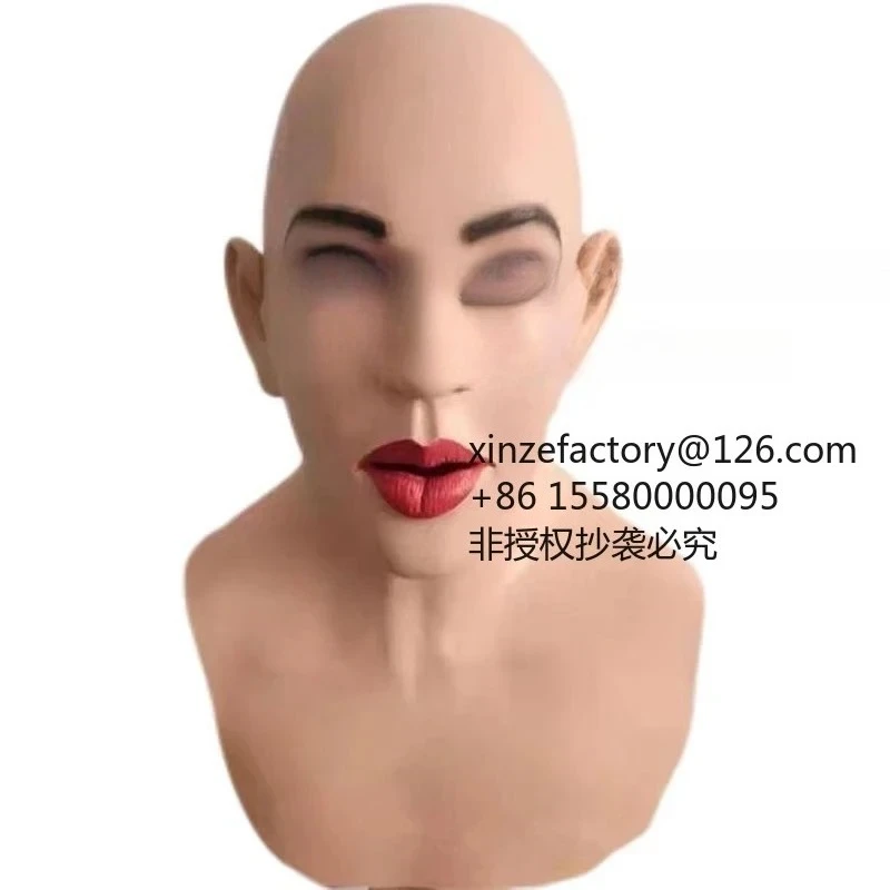 

Customizable Douyin live beautiful woman mask cosplay sexy flower girl latex hood halloween cos party adult