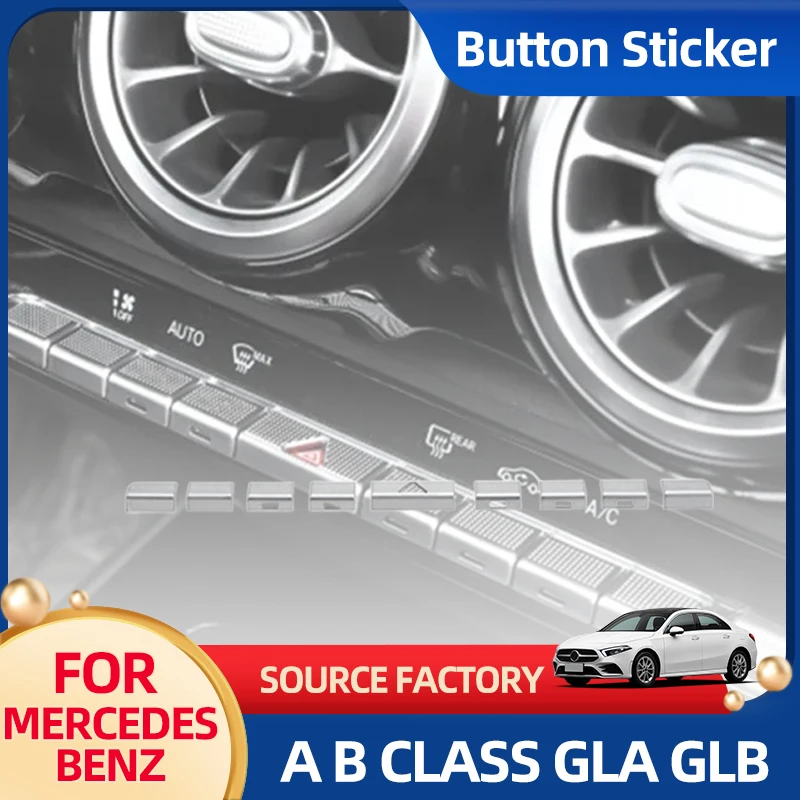 

Interior Stickers ABS Car Center Console Air Conditioning Button Sticker For Mercedes Benz A B class GLA GLB CLA W177 W247 H247