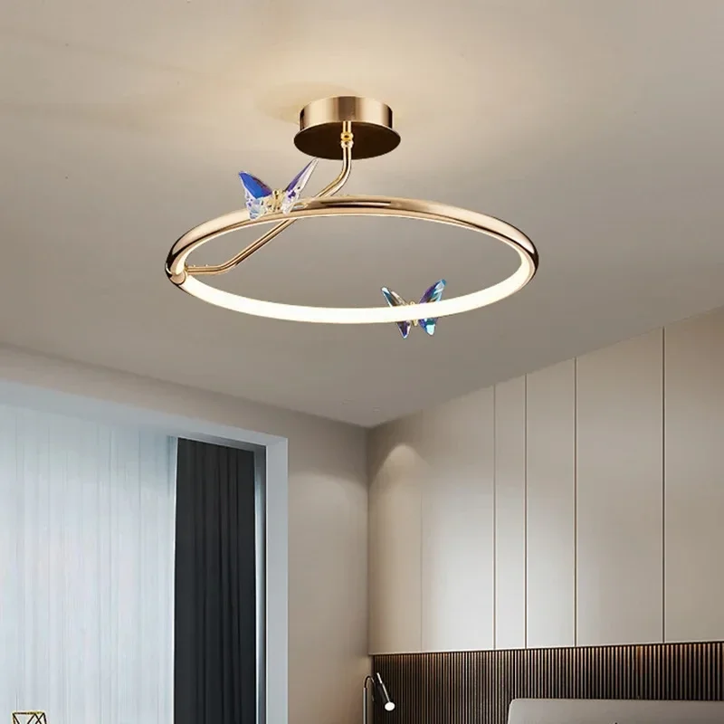 

Butterfly Chandelier Various Combination Circle Acrylic Aluminum Lamps Nordic Light Small Luxury Gold Home Living Room Pendant