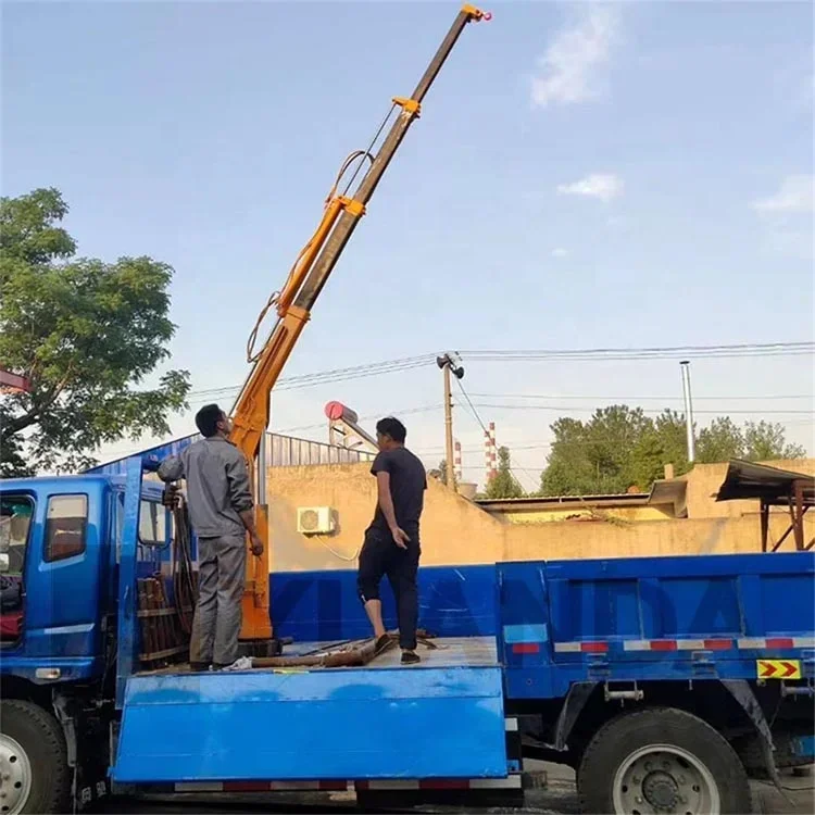 New 500kg 1000kg 1ton 2ton Load Lift Telescopic Boom Car Cargo Bed Truck Mounted 1ton Small Mini Crane for Pickup Truck