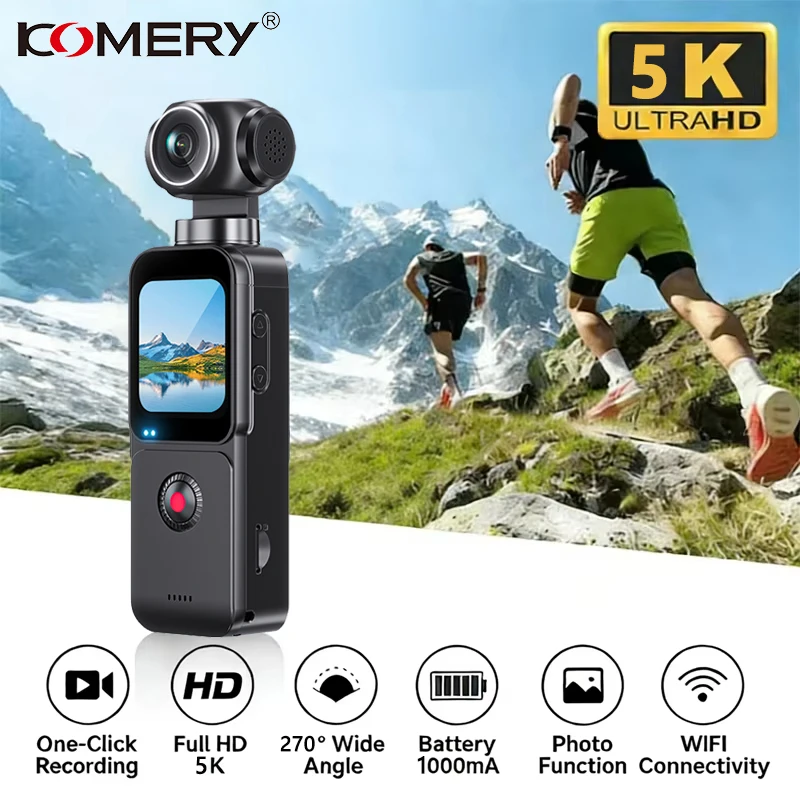 

Ultra HD 5K Wifi Camera Digital Video Mini Portable Handheld Law Enforcement Recorder 270° Rotatable Lens Outdoor Sports Camera