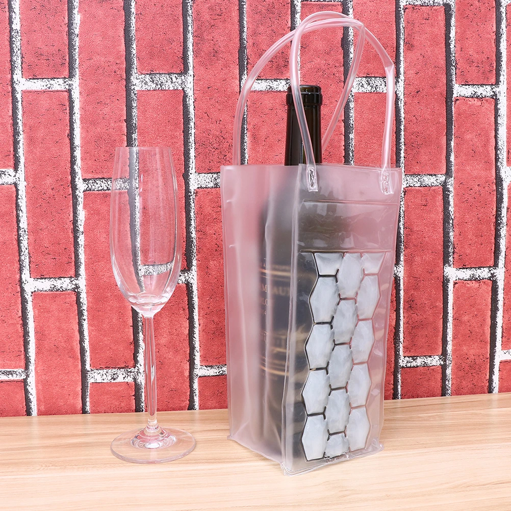 

3 Pcs 750ML PVC Double-sided Bottle Freezer Bag Chilling Cooler Ice Bag Beer Cooling Gel Holder Carrier (White/Green/Purple