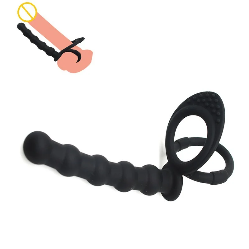 Silicone Double Penetration Anal Plug Sex Toys Clitoris G-spot Stimulate Dildo Penis Vibrator Massager  Anal Butt Plug Couples view 5