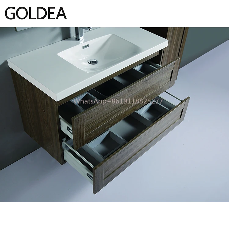 Furnitur kamar mandi modern dinding terpasang di dinding vanity impor kamar mandi