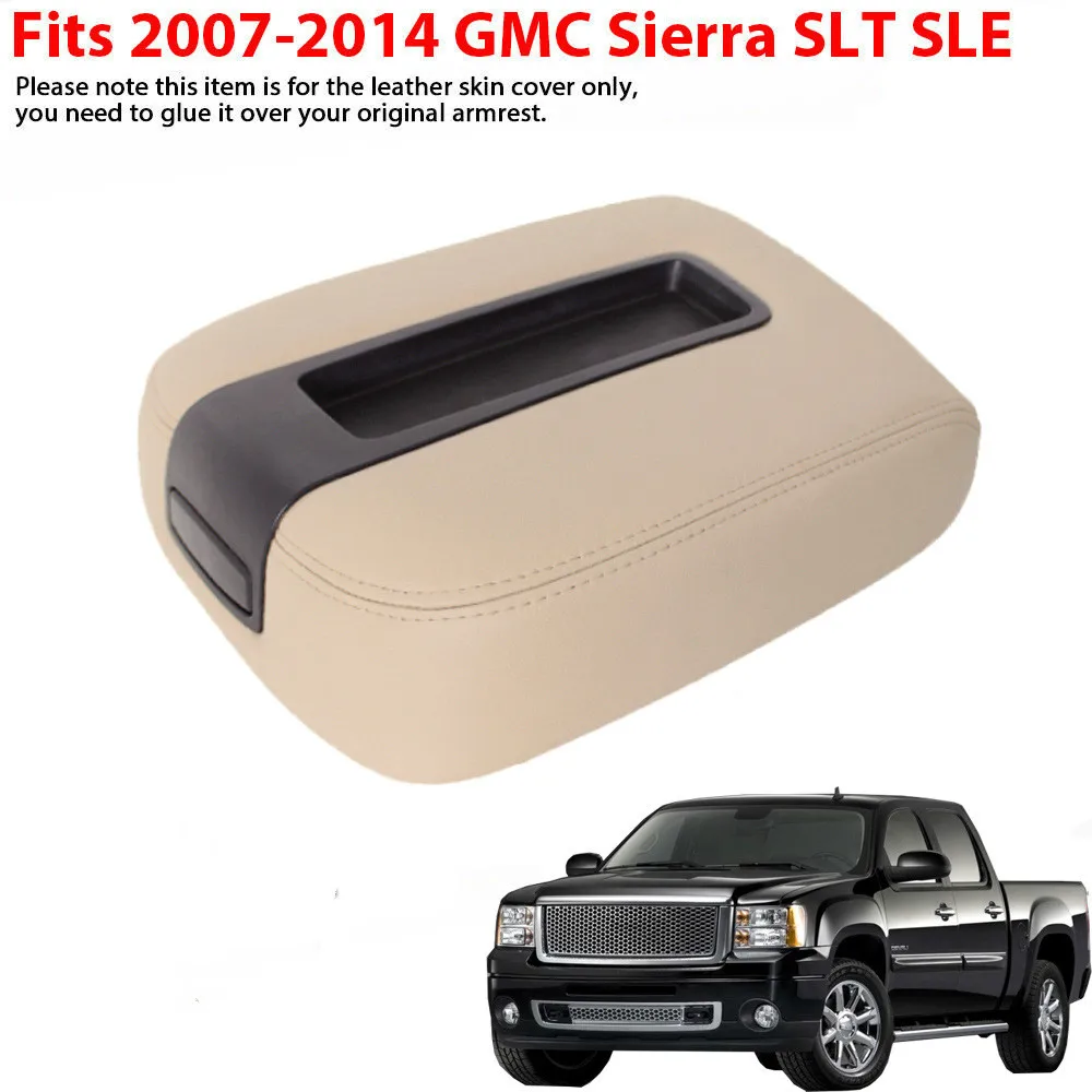 PU Leather Armrest Box Cover Center Console for Chevy Tahoe Silverado GMC Sierra Tahoe 2007-2014