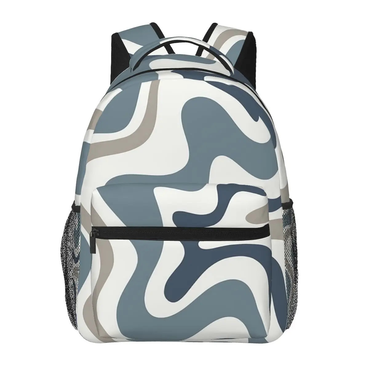 

Liquid Swirl Contemporary Abstract In Neutral Backpacks Boys Girls Bookbag Students School Bags Travel Rucksack Shoulder Bag