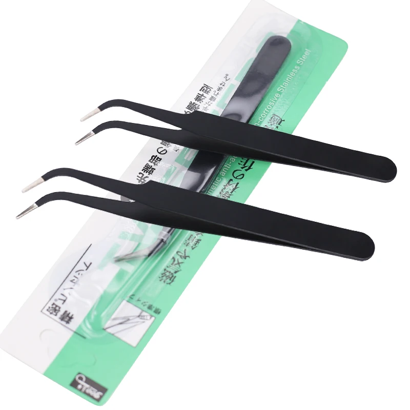 1/2/3pcs Nail Tweezers Stainless Steel Curved Eyebrow False Eyelash Tweezers Nail Extension Makeup Tool Eeyelashes Bent Tweezers