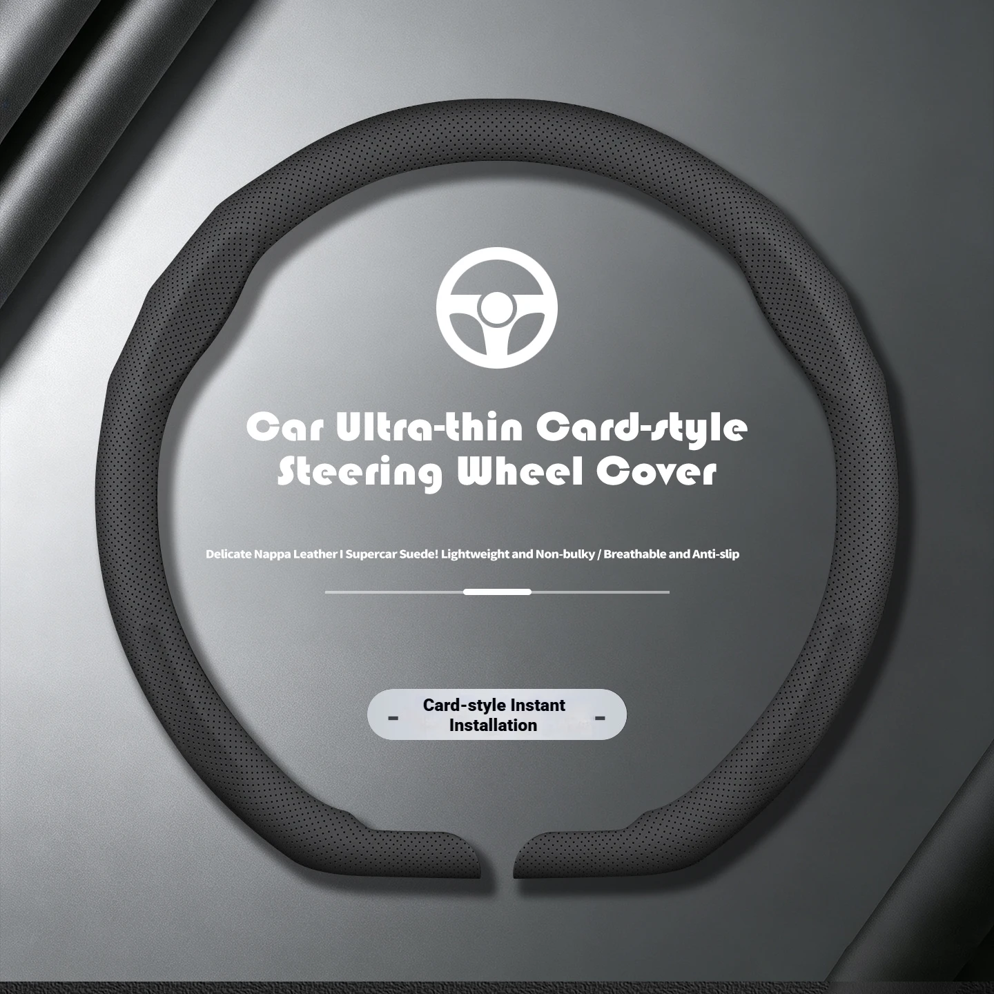 For Hyundai Kia Genesis Ssangyong Daewoo Renault Volvo MINI Alfa Romeo Geely BYD Chery XPengCar snap-on steering wheel cover