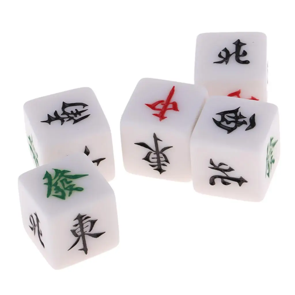 Dados de Mahjong de 5 uds., dados de dirección del viento del Sur, Oeste del Norte, juego de Casino familiar