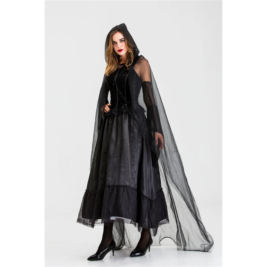 loween Death God Ghost Bride Hell Godd Witch Devil  Size Splitting Dr Par Costume Women's Faion Clothing