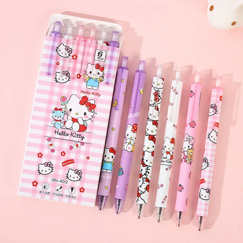 Kawaii Anime Sanrio Hello Kitty Kuromi Signature Pen Carbon Pen 0.5Mm Black Student Examination Stationery Girls Kids Toys